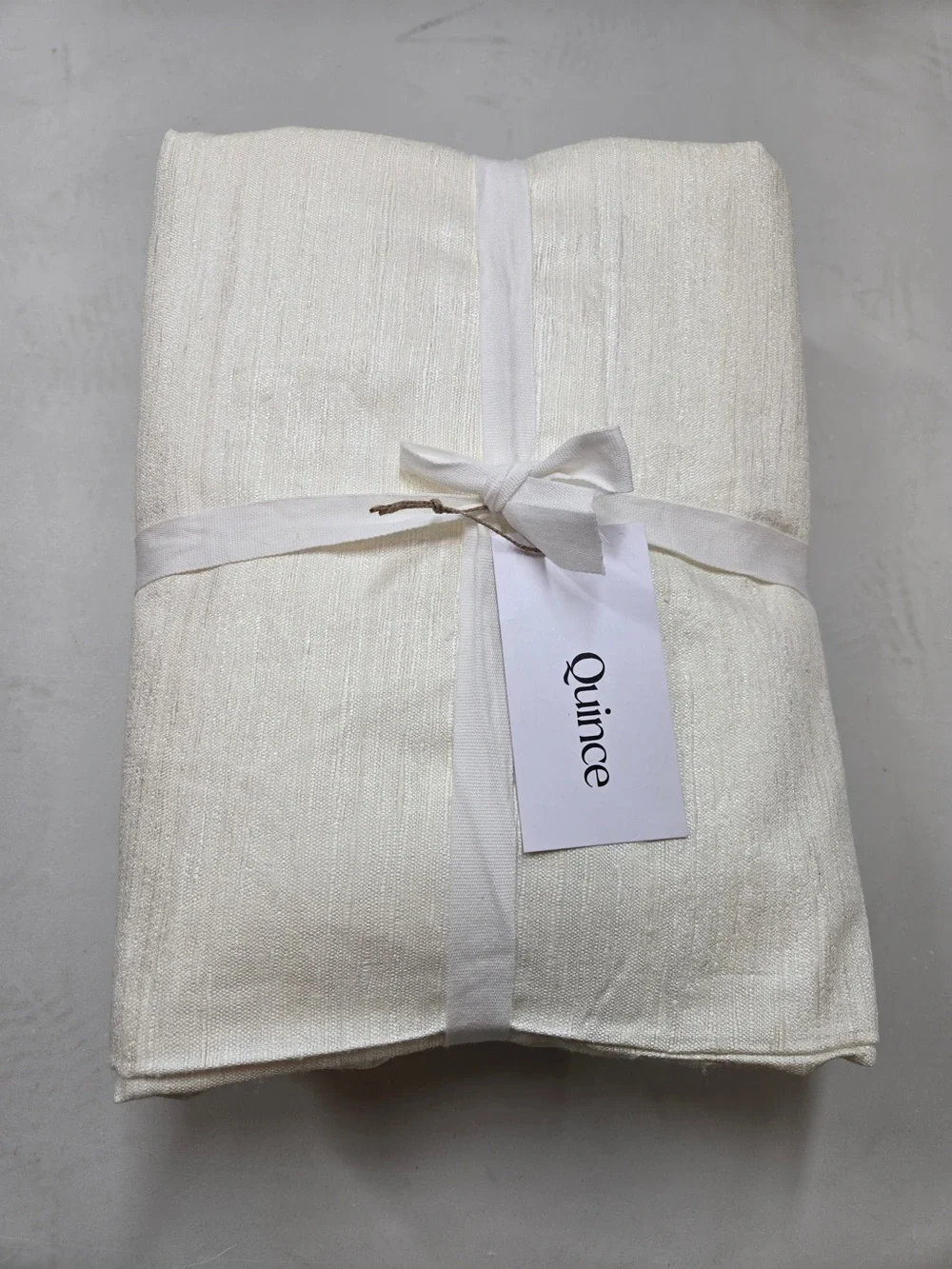 NWT QUINCE Set Of 2 48x96 Raw Silk Curtains Ivory 9075